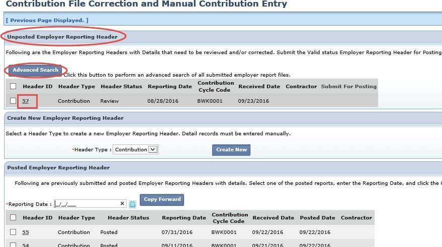 Correcting Contribution Records If you receive a message on your message board indicating a contribution file has errors or warnings, the corrections must be made before you can submit the file for