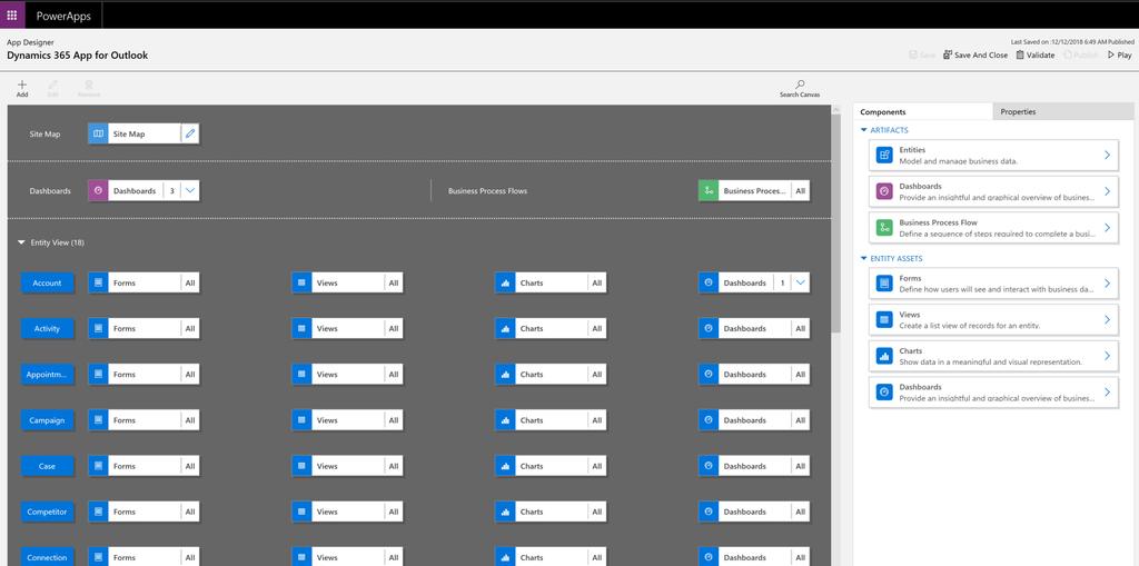 CUSTOMIZING THE APP Customize the site map though Dynamics 365 Customization Tool Model-Driven App Dynamics 365 App for