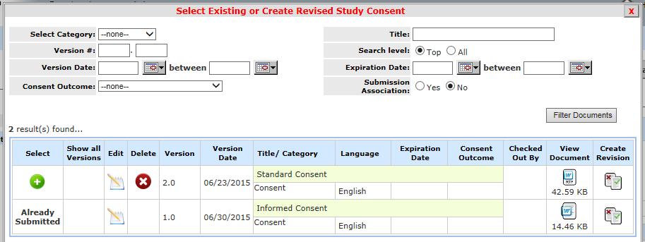 Add a New Consent This option will provide the steps of adding a brand new consent to the study.