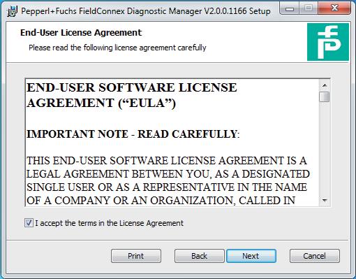 For details see the release notes of the FieldConnex Diagnostic Gateway DTM release notes Install FieldConnex Diagnostic Gateway DTM 1. Download the FieldConnex Diagnostic Gateway DTM to your PC. 2.