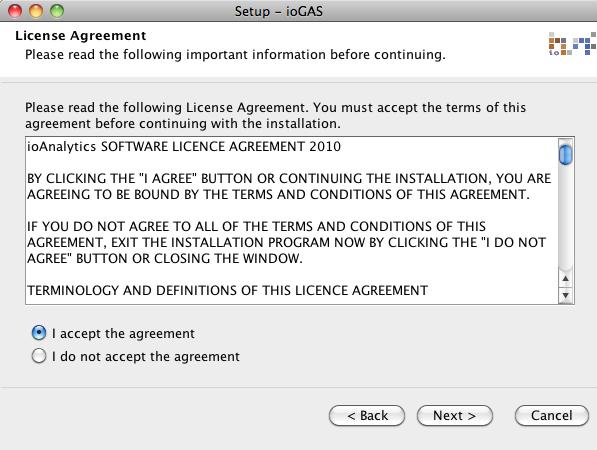 Licence Agreement dialog 5.