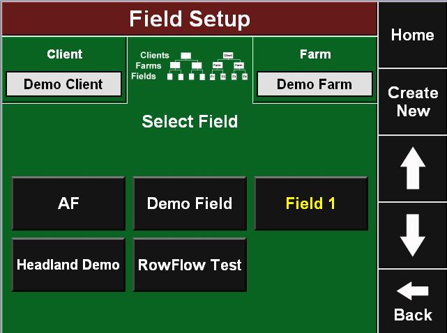 Planter: Pressing anywhere within this quadrant will take you to the planter configuration page. This page is important for setting your Effective Planter Width, which is used in acreage calculations.