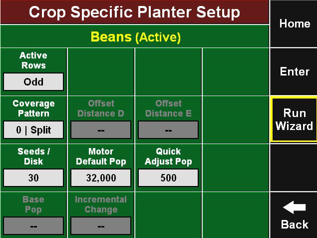 Under the 20/20 SeedSense Alerts Tab, you will find the Crop Specific Planter Setup.