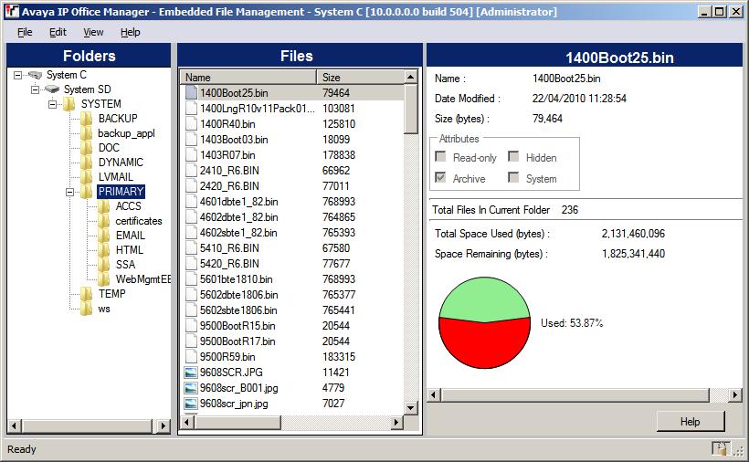 The Manager Application: IP Office Configuration Mode 37 When the configuration from an IP Office system running in IP Office Standard mode is opened in Manager, Manager displays options for that