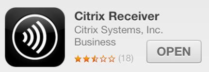 Setting up your Hosted Desktop on a mobile device ***This is not how to set up email*** 1. Go to the App store on your device (itunes/google Play) 2. Search for Citrix Receiver. 3.