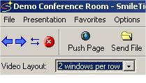 SmileTiger emeeting Server 2008 - Client Guide 15 2.2.2 Adjust Video Display Size When displaying the video on the left video panel, you can adjust video display size. 1. Go to at the upper left corner of the Video panel.