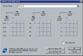 For Windows/Macintosh Users About the USB Driver Setup window From this window, you can change the MIDI port number transmitted to the from the one set in the Sound Editor for.