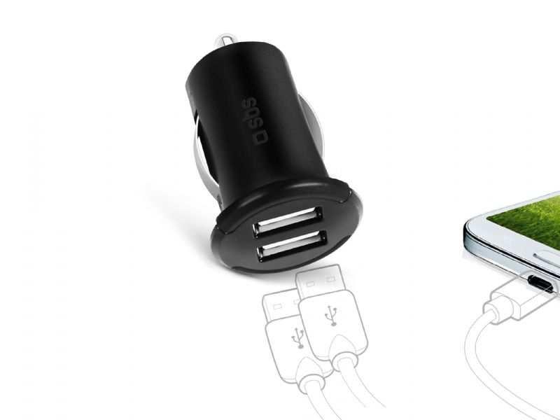 USB mini car charger Dual 2.