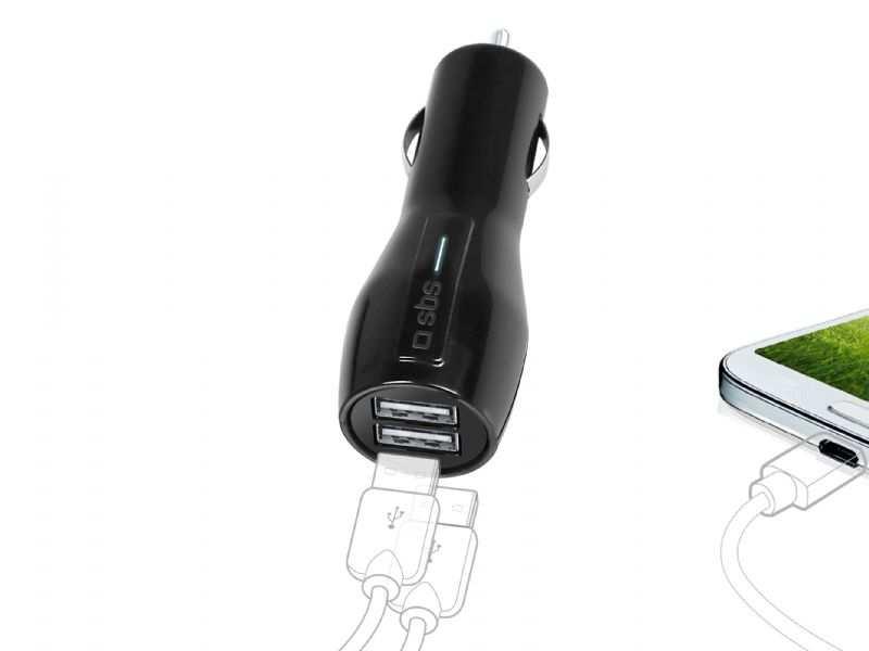 Car charger micro with 2 USB ports 3.100 mah Product Code: TECAR2USB31A Retail Price: 19,99 Car charger 12/24 V 2 USB output 3.