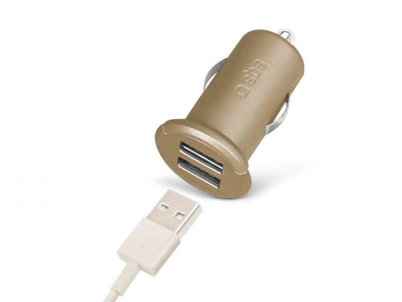 Mini car charger Gold Collection with 2 USB ports 2.