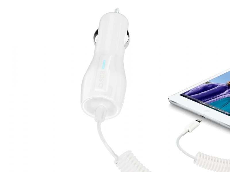 Car charger for ipad and iphone with Lightning connector 2.100 mah Product Code: TACARTUBE2AW Retail Price: 24,99 Car charger 12/24V 2.