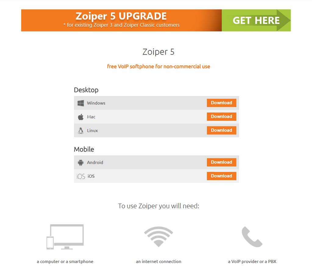 Windows (UDP) Allalaadimine ja Paigaldamine Zoiperi saab alla laadida aadressilt https://www.zoiper.com/en/voip-softphone/download/current.