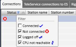 The Configuration and Monitoring Tool 6.4 Configuring and monitoring "Delete" button Deletes the connections selected in the object area (see below).