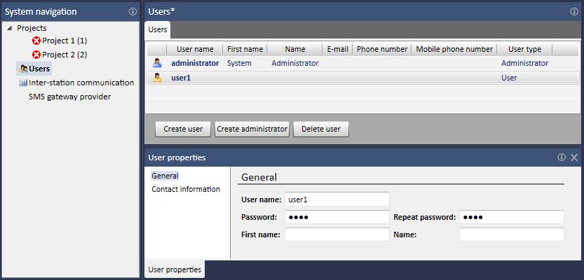 The Configuration and Monitoring Tool 6.4 Configuring and monitoring View As an administrator, select the "Users" entry in the navigation area.