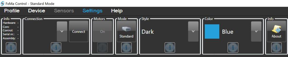 To change the GUI from standard to advanced mode, go to setting.