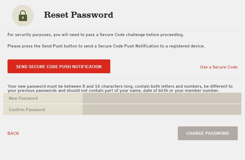 If your details are correct you will be prompted to select a Second Tier Authentication challenge to