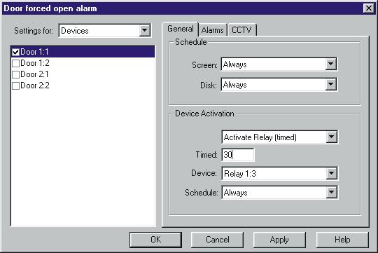 Figure 36: Example of Activating a Device with an Event Alarm Acknowledgment Alarm acknowledgment allows you to program an event to give operators a warning and/ or instructions concerning the event