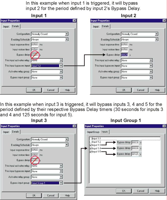 Groups, refer to Groups on page 113. 5. When an input is programmed to bypass other inputs, the Bypass Delay determines how long the input(s) selected in steps 3 and 4 will remain bypassed.