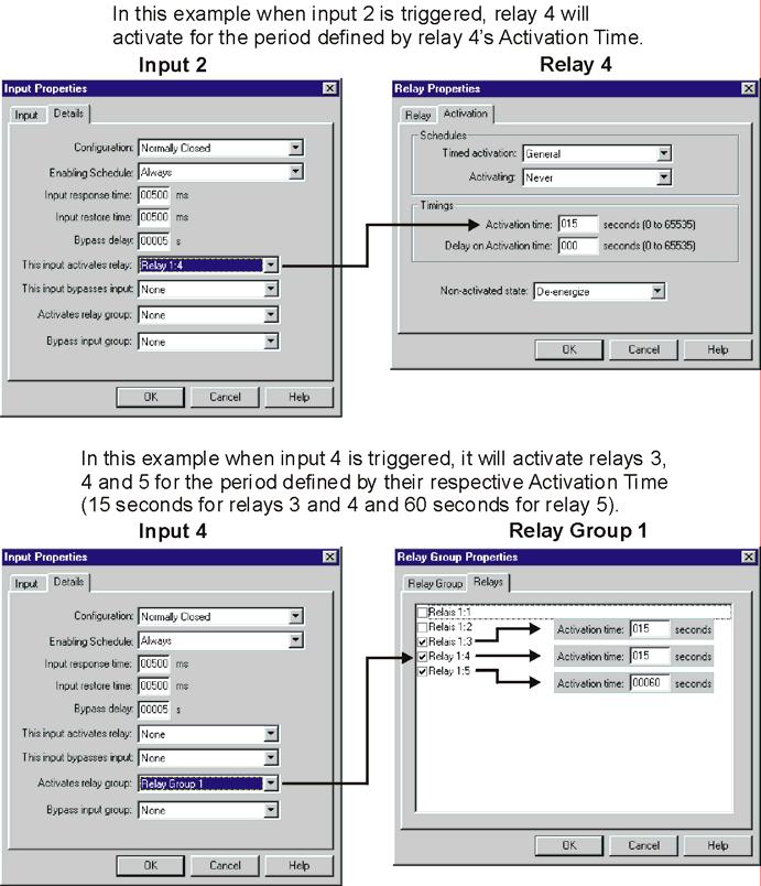 Activating Relays with an Input When an input is triggered, the controller can be programmed to activate one relay or a group of relays.