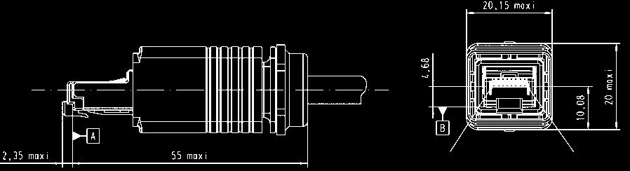 Drawing Dimensions in mm HARTING PushPull RJ45 Panel feed through set Cat. 5, incl.