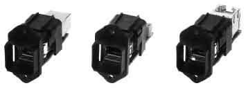 and RJ45 jack vertically mounted in the IP20 range 09 35 223 0331 Panel cut out Panel feed through including housing and