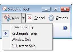 (Draw a line around the area you want to capture) Rectangular Snip. Drag the cursor around an object to form a rectangle.