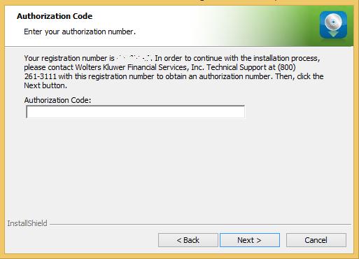 Authorization Code Screen You use the Authorization Code screen to authorize the software: To authorize CRA Wiz and Fair Lending Wiz, follow these steps: 1.