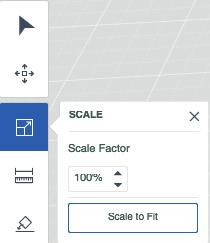Step 10: The next tab in the tool bar is the Scale tab. You can select a percentage or scale to fit the build plate.