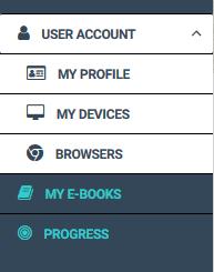 User account Consists of My Profile, My Devices, and Browsers.