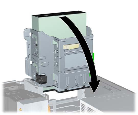 8. If removing an optical drive, disconnect the power cable (1) and data cable (2) from the rear of the optical drive. Figure 2-21 Disconnecting the Power and Data Cables 9.