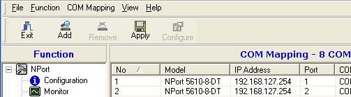 Right-click an empty line in the COM Mapping window and select Add Target in the context menu to assign
