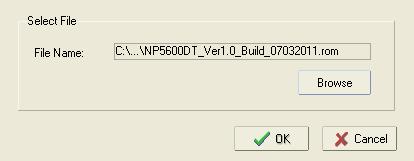 You can obtain firmware updates for your NPort 5600-8-DT/DTL at www.moxa.com. Browse for the new firmware file and click OK.