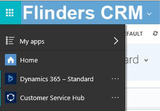 3. If the Customer Service Hub is not displayed, click the drop down arrow