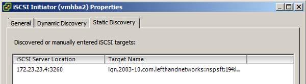 14. Click the Static Discovery tab.