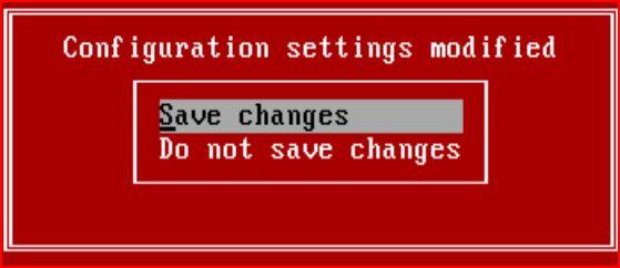 Select Save Changes at the Configuration Settings Modified
