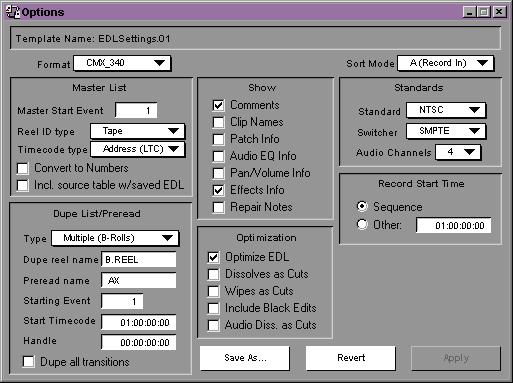 Figure 2-2 Options Window Selecting an Edit Controller Format For information on going to the online suite, see Appendix A.