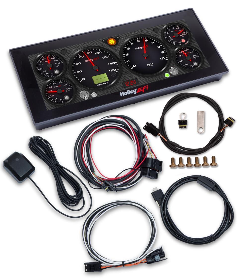 Introduction The Holley EFI Pro Dash is customizable with a variety of gauge and indicator screens that can be programmed to display any parameter you need from a Holley EFI system.