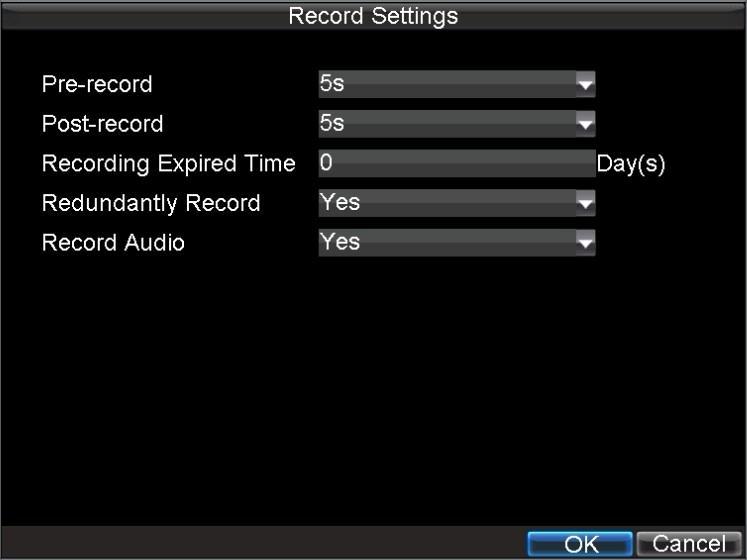 Figure 12. Additional Record Settings 11. Set Redundantly Record to Yes. 12. Click the OK button to save settings.