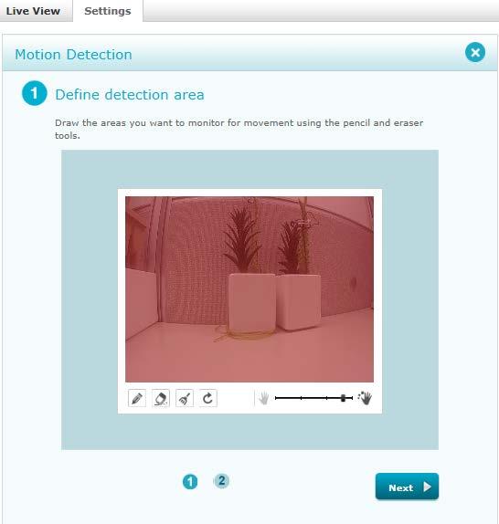 1 2 Step 4: Use your mouse to click and drag on the area that you would like to monitor for motion.
