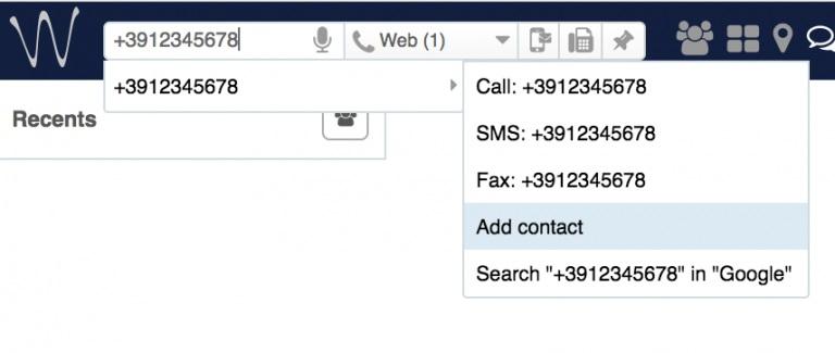 Add a new contact before making a call: 1. Enter a number into the search field 2.