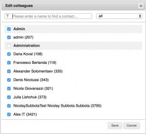 Click Save Other options to add / delete colleagues