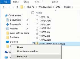Click Download Assignment. In the pop-up browse window, locate the path to your EMS>Import folder.