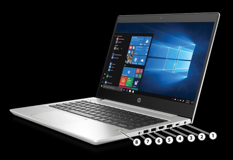 HP ZHAN 66 Pro 14 G2 Notebook PC Overview Right 1. Power connector 5. USB 3.