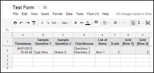 Once the form is filled, the results will be automatically and conveniently compiled into a spreadsheet.