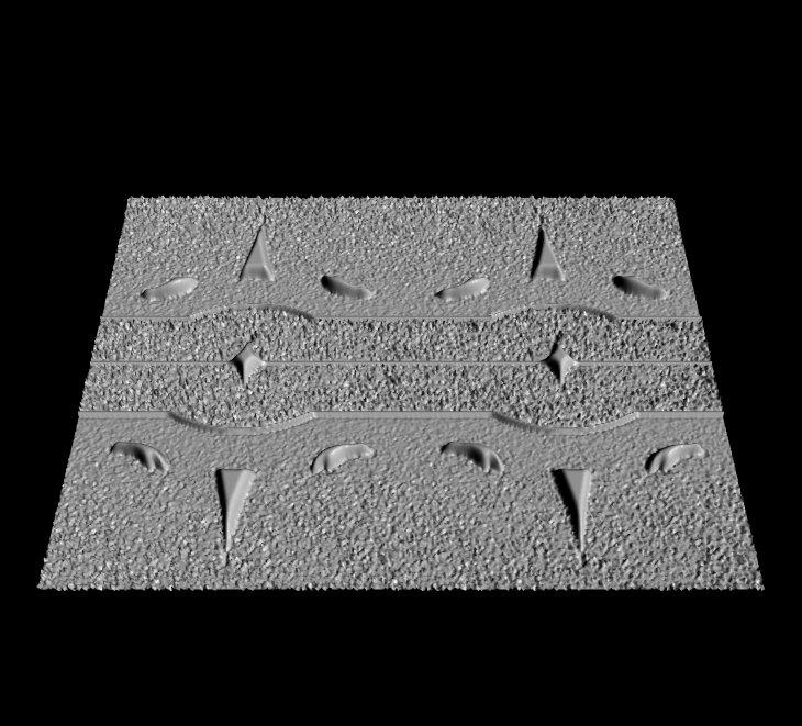 displacements animate ith the surface Requires doing additional hidden surface calculations Q: