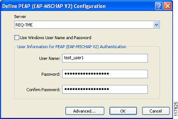 Cisco Aironet Desktop Utility for CB21AG Client Adapter Cisco Aironet PEAP (EAP-MSCHAP v2) Configuration To configure Cisco Aironet PEAP (EAP-MSCHAP v2) on the ADU, perform these steps: Step 1 When