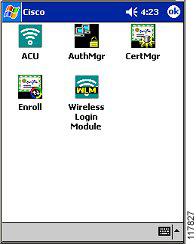 ACU Installation and Configuration for Windows CE Figure 43 illustrates the applications that are installed with the ACU for Windows CE on a PPC 2002
