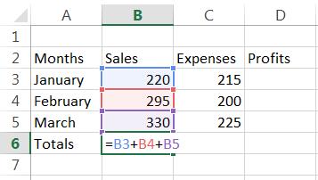 Click on the check mark ( ) in the formula bar. The result of the formula is now displayed in cell B6 instead of the formula.