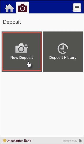 Mobile Deposit You can submit check deposits anywhere, anytime by using the Mobile Deposit feature in the Mobile Banking App.