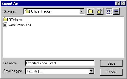 Finding Events 41 Exporting Found Events for Reports Once you ve found a set of matches Office Tracker lets you Export the found events to a tab-delimitted text file.